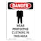 Signmission OSHA Danger Sign, Wear Protective Clothing, 10in X 7in Decal, 7" W, 10" H, Portrait OS-DS-D-710-V-1613 - alternate 1